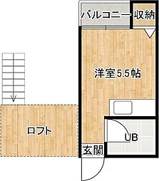 プラザ北野田 1Kの間取図画像