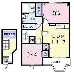 ファインキャピタルB 2LDKの間取図画像
