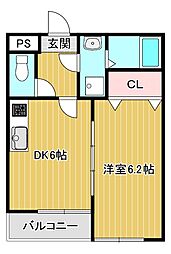 サンアーク北野田 1DKの間取図画像