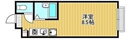 ヒルズ野尻 ワンルームの間取図画像