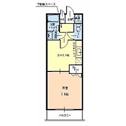 ラパス高倉台2番館 1DKの間取図画像
