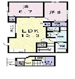 オブコニカ 2LDKの間取図画像