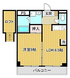 ベルメゾン 1DKの間取図画像