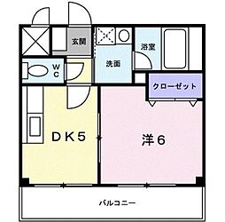 トリニティーグレース 1DKの間取図画像