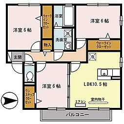 エスペランサB棟 3LDKの間取図画像