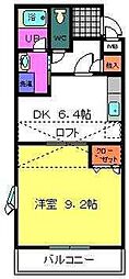 フジパレス初芝サウス 1DKの間取図画像