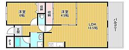 ギャレ金剛 2LDKの間取図画像