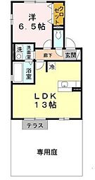 サンフィールド2 1LDKの間取図画像