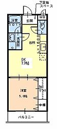 フジパレス草尾 1DKの間取図画像