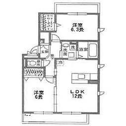 ファミーユ・M 2LDKの間取図画像