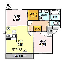 ヴィラージュ 2LDKの間取図画像