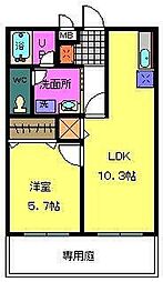カンターレ鶯谷2番館 1LDKの間取図画像