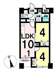 サーラ川口128 2LDKの間取図画像