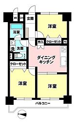 ハイネス川口 3DKの間取図画像