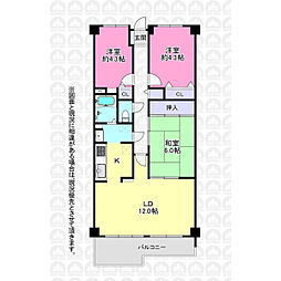 ハイラーク入間 3LDKの間取図画像