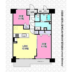 入間豊岡住宅2号棟 2LDKの間取図画像