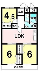 和泉府中ハウスA棟 3LDKの間取図画像