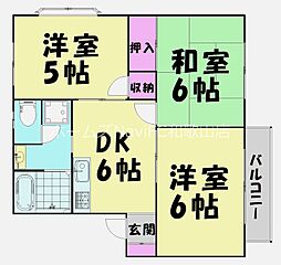 ハイツベルドール 3DKの間取図画像