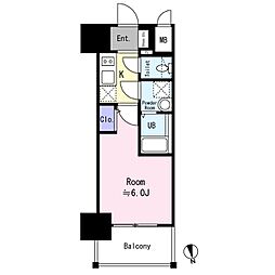 エスリードザ・グラン天六 1Kの間取図画像