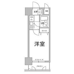 エスリード北梅田第2 1Kの間取図画像