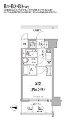 エスリード大阪梅田リュクス 1Kの間取図画像