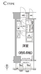 エスリード大阪上本町グリーズ 1Kの間取図画像