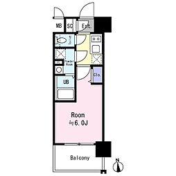 エスリード大阪イーストエッジ 1Kの間取図画像