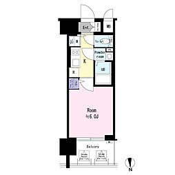エスリード大阪エヴォルツ 1Kの間取図画像