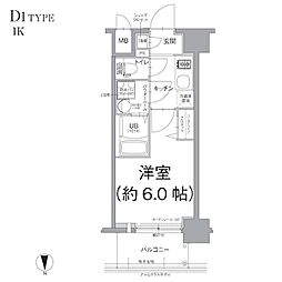 エスリード江坂アンムート 1Kの間取図画像