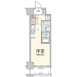 エスリード心斎橋西 1Kの間取図画像