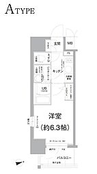 エスリード難波THEARK 1Kの間取図画像