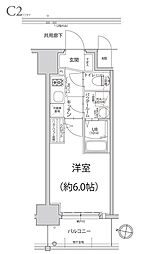 エスリード神戸大倉山ヒルズ 1Kの間取図画像