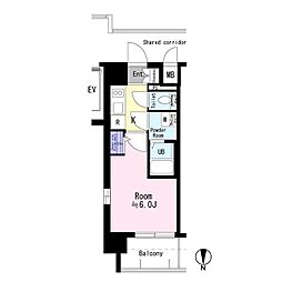 エスリード新大阪グランゲートSOUTH 1Kの間取図画像