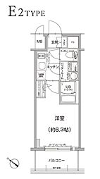 エスリードザ・ランドマーク神戸 1Kの間取図画像