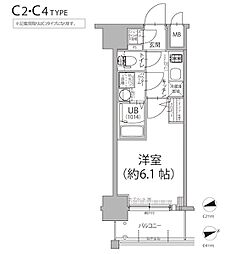 エスリード新大阪ラヴァーグ 1Kの間取図画像