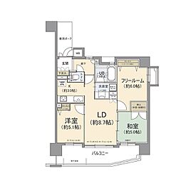 エスリード八尾本町 2SLDKの間取図画像