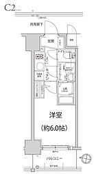 エスリード神戸大倉山ヒルズ 1Kの間取図画像