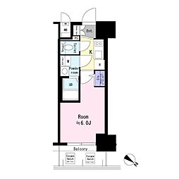 エスリード大阪セレスティア 1Kの間取図画像