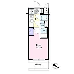 エスリード大阪セレスティア 1Kの間取図画像