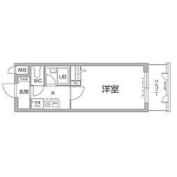 エスリード新大阪第5 1Kの間取図画像