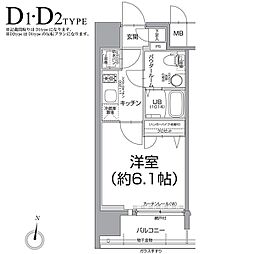 エスリード北大阪レジデンス 1Kの間取図画像