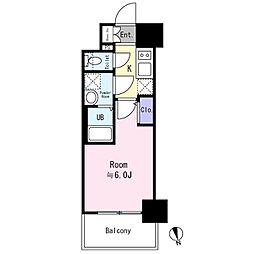 エスリード難波AGREA 1Kの間取図画像