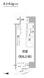 エスリード江坂セントラム 1Kの間取図画像