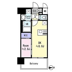 エスリード大阪CENTRAL 1DKの間取図画像