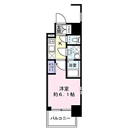 エスリード新大阪ザ・プレミアEAST 1Kの間取図画像