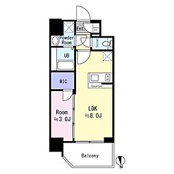 エスリード大阪城EAST 1LDKの間取図画像