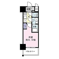 エスリード新大阪ザ・プレミアWEST 1Kの間取図画像