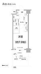 エスリード京都梅小路アヴェニテ 1Kの間取図画像