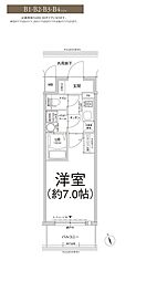 エスリード京橋グランテラス 1Kの間取図画像