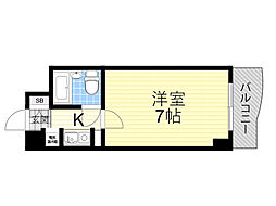 アクエルド都島 1Kの間取図画像